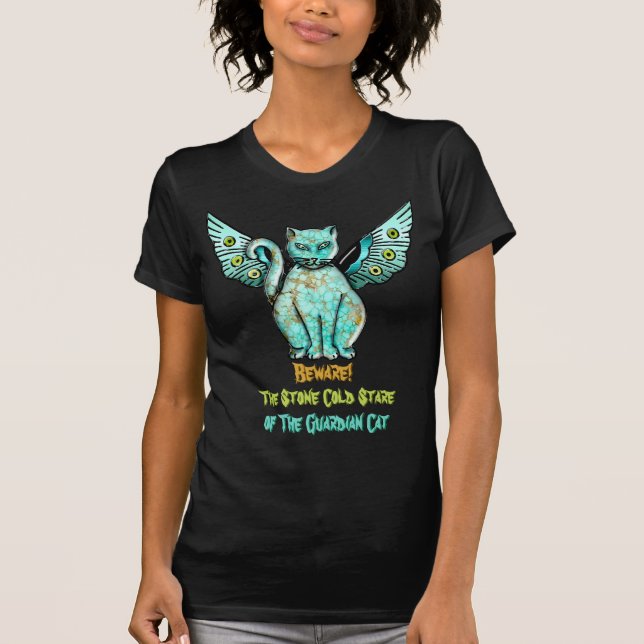 Beware The Turquoise Stone Cat Personalised T-Shirt (Front)