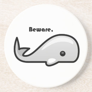 Beware the White Whale Cartoon Coaster