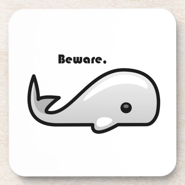 Beware the White Whale Cartoon Coaster (Front)