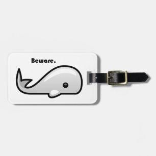 Beware the White Whale Cartoon Luggage Tag