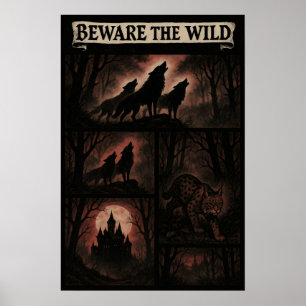 Beware the Wild – Gothic Forest Creatures Comic Poster