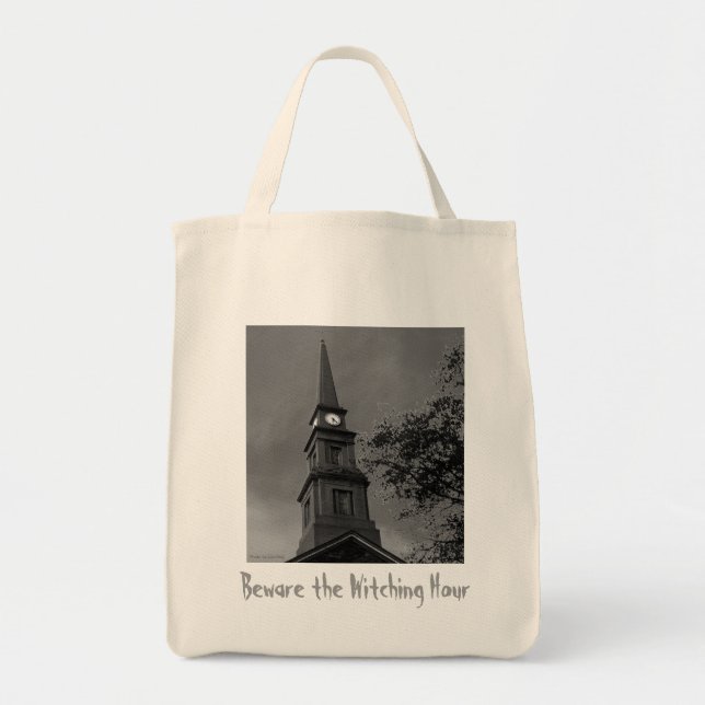 'Beware the Witching Hour' Canvas Tote Bag (Front)