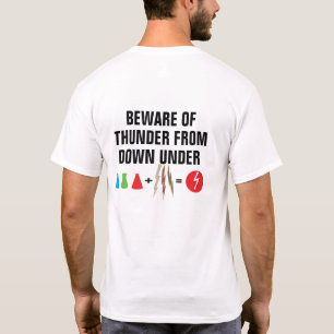 Beware Thunder From Down Under Funny Graphic T-Shirt