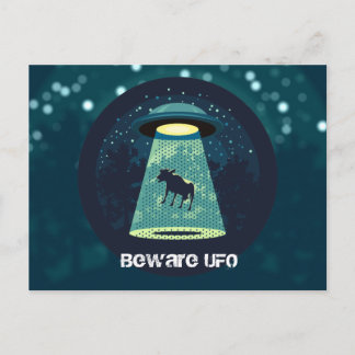 Beware UFO Postcard