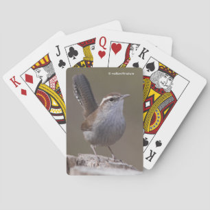 Bewick's Wren Songbird on Treestump Playing Cards