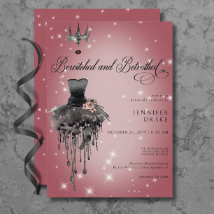 Bewitched & Betrothed Halloween Glam Bridal Shower Invitation
