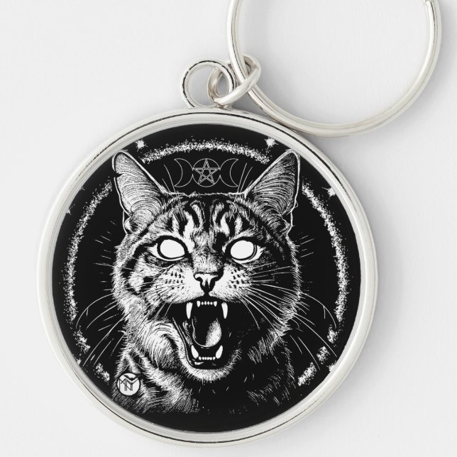 Bewitched Tabby Key Ring (Front)