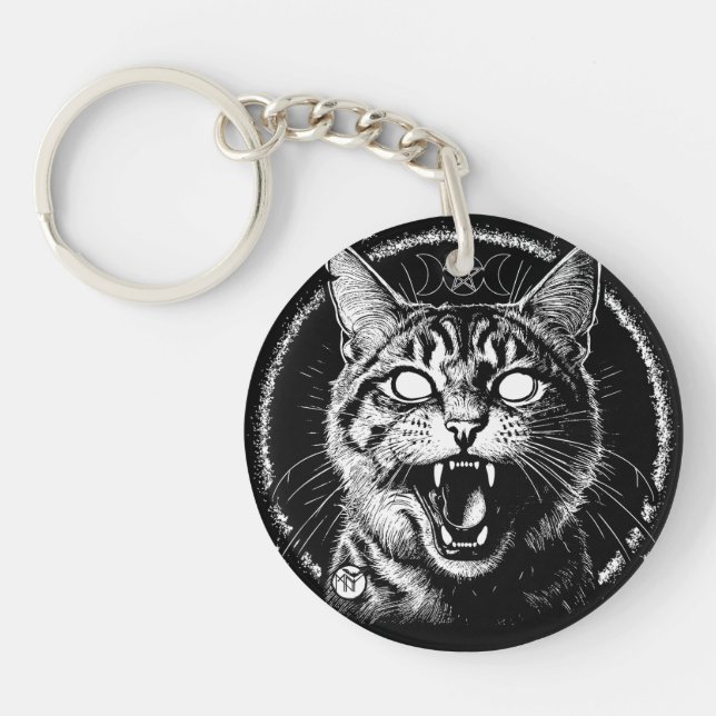 Bewitched Tabby Key Ring (Front)