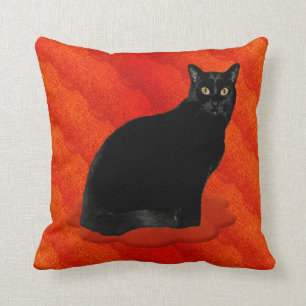 Bewitching Black Cat Cushion