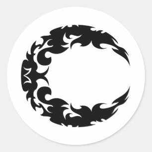 Bewitching Black Crescent Moon Silhouette Classic Round Sticker