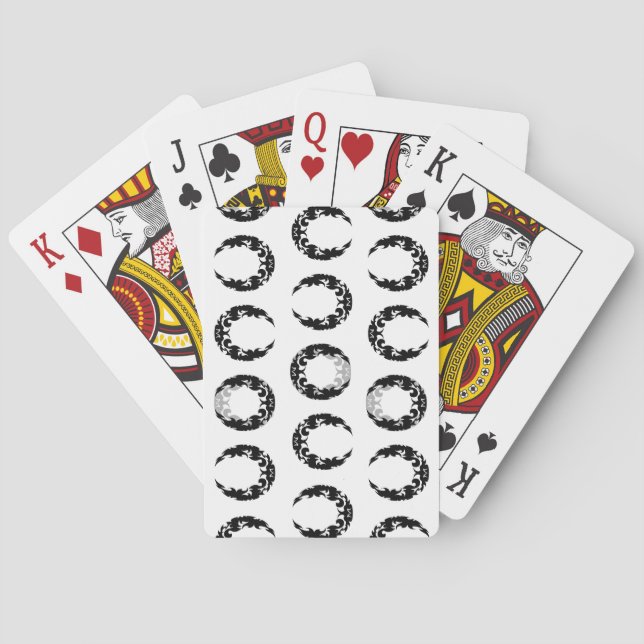 Bewitching Black Crescent Moon Silhouette Playing Cards (Back)
