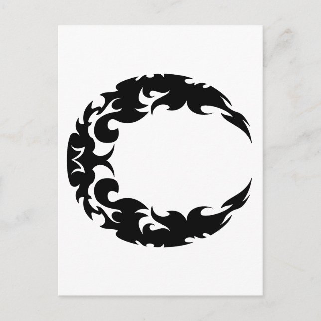 Bewitching Black Crescent Moon Silhouette Postcard (Front)