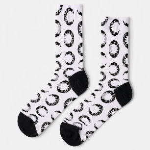 Bewitching Black Crescent Moon Silhouette Socks