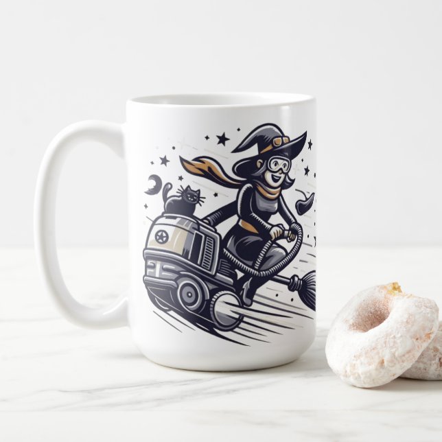 Bewitching Boost: A High-Speed Halloween Haunt! Coffee Mug (With Donut)