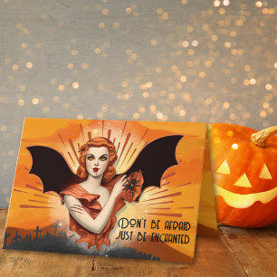 Bewitching Enchantment Retro Halloween Holiday Card