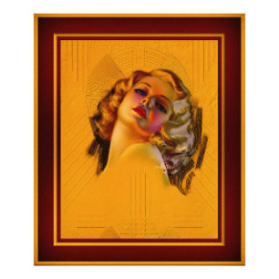 Bewitching Eyes Art Deco Portrait by Zoe Mozert Photo Print