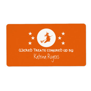 Bewitching Halloween Baking Labels, Orange