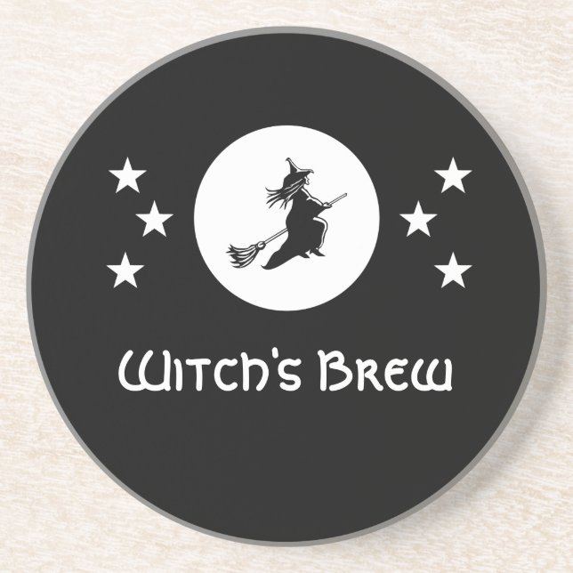 Bewitching Halloween Coaster, Black Coaster (Front)