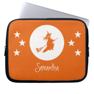 Bewitching Halloween Electronics Sleeve, Orange Laptop Sleeve