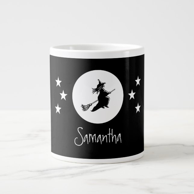 Bewitching Halloween Jumbo Mug, Black Large Coffee Mug (Front)