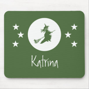Bewitching Halloween Mousepad, Green Mouse Pad