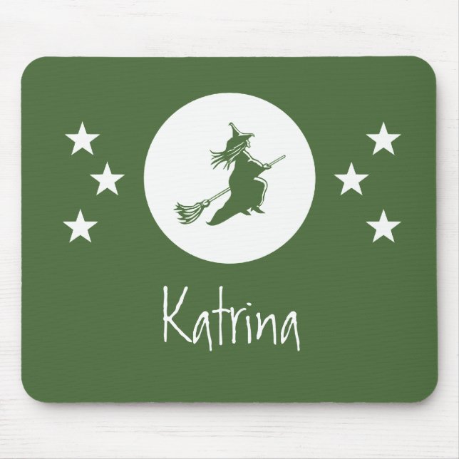 Bewitching Halloween Mousepad, Green Mouse Pad (Front)