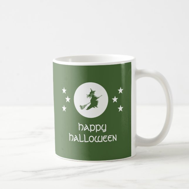 Bewitching Halloween Mug, Green Coffee Mug (Right)