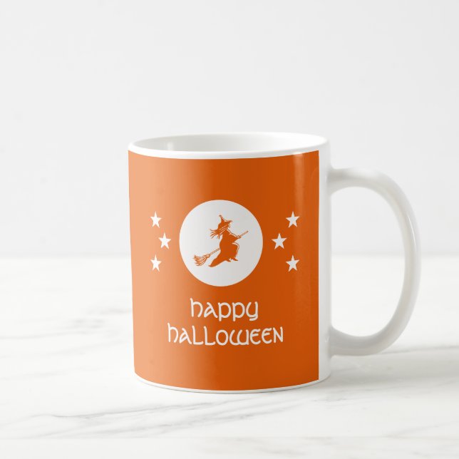 Bewitching Halloween Mug, Orange Coffee Mug (Right)