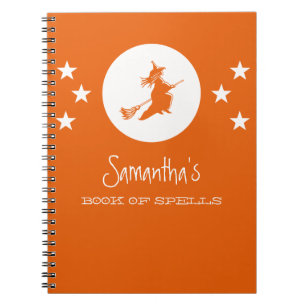 Bewitching Halloween Notebook, Orange Notebook