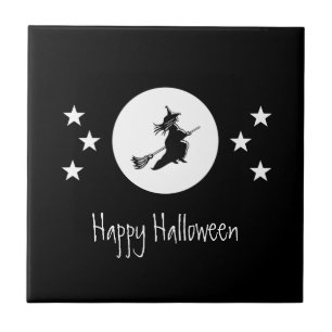 Bewitching Halloween Tile, Black Ceramic Tile