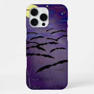Bewitching Hour with Full Yellow Moon and Bats iPhone Case