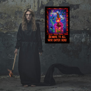 Bewitching Spooky Happy Halloween Party Décor  Poster