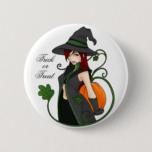 Bewitching Trick-or-Treat Button (Front)