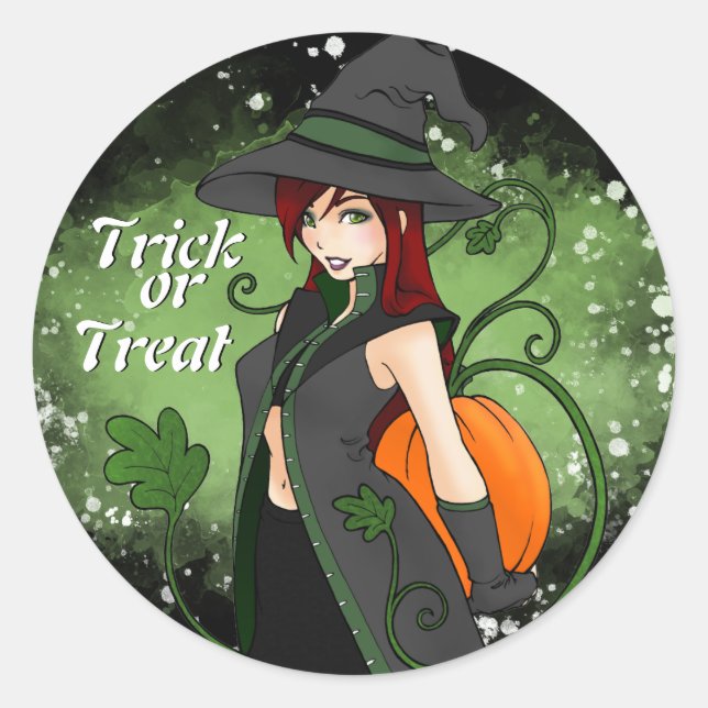 Bewitching Trick-or-Treat Stickers (Front)