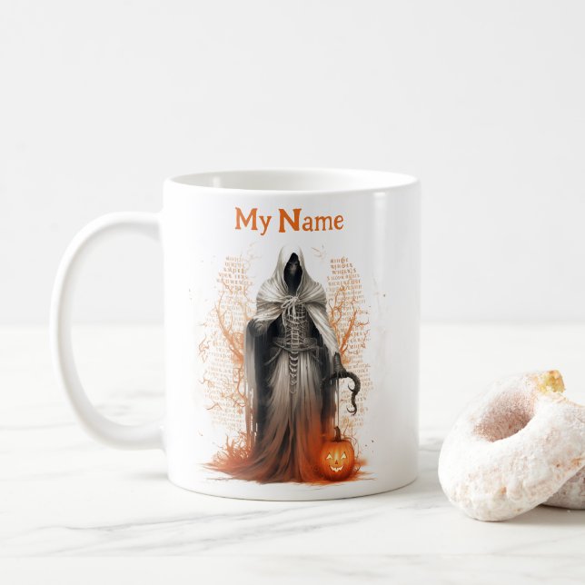 Bewitching Your Cups: Halloween Personalized Cup (With Donut)