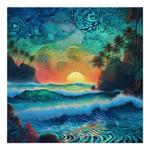 Beyond Blues Seascape Poster