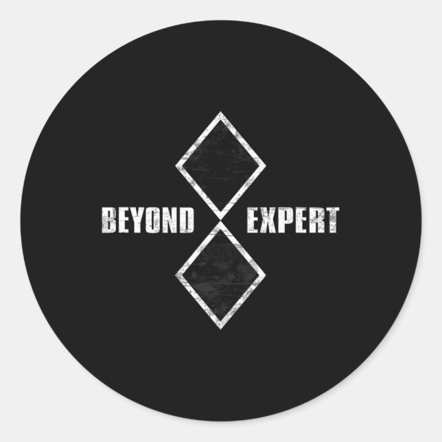 Beyond Expert Adventure Mountain Biking Snowboardi Classic Round Sticker (Front)