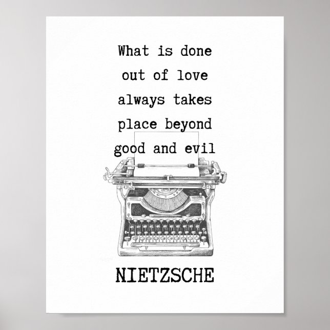 Beyond good and evil quote by Nietzsche Poster (Front)