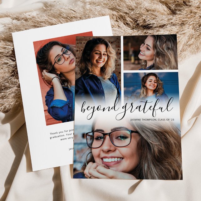 Beyond Grateful Photo Graduation Thank You Card (Creator Uploaded)