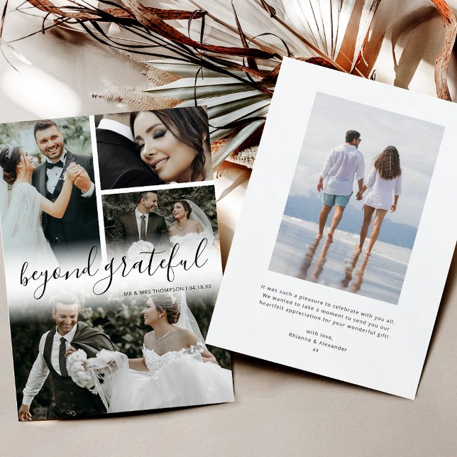 Beyond Grateful Wedding Photo Thank You Card (Creator Uploaded)