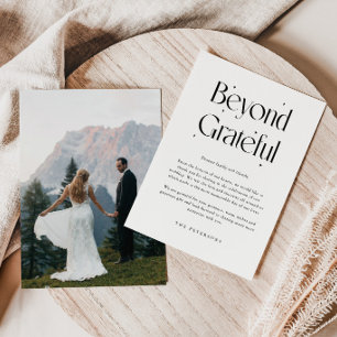 Beyond Grateful Whimsical Stars Wedding Photo Thank You Card