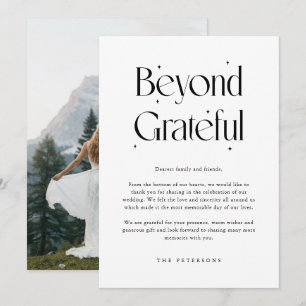 Beyond Grateful Whimsical Stars Wedding Photo Thank You Card