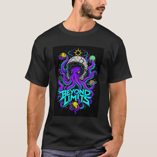 Beyond Limits Cosmic Octopus Graphic Men's T-Shirt (Front)