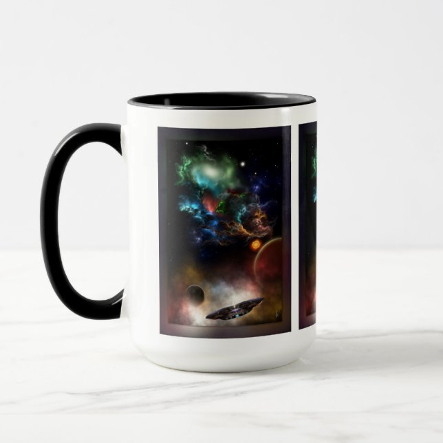 Beyond Space & Time Fractal Art II Spacescape Mug (Left)