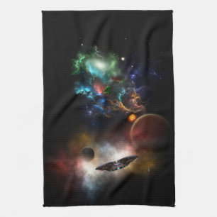 Beyond Space & Time Fractal Art II Spacescape Tea Towel