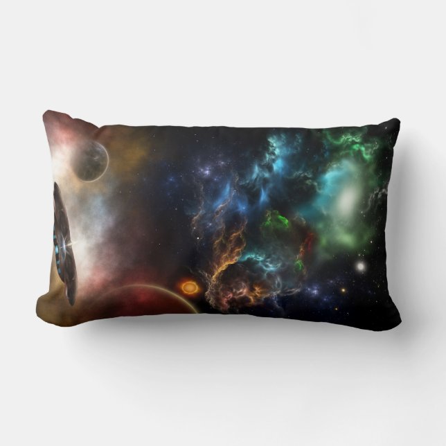 Beyond Space & Time	 Fractal Art Lumbar Cushion (Front)
