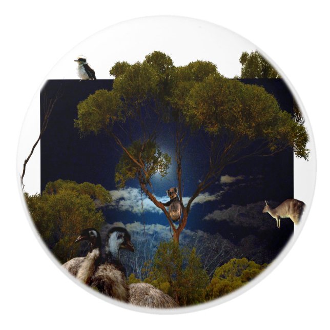 "Beyond the Boundaries: Aussie Animals Unleashed  Ceramic Knob (Front)