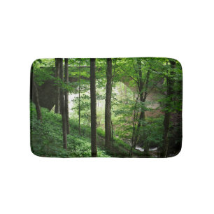 "Beyond the Bridge" Forest Green Nature Bath Mat