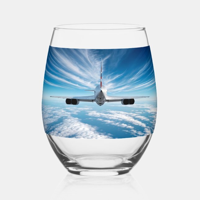 Beyond the Horizon: Concorde from Behind Stemless Wine Glass (Back)