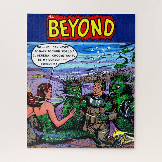 Beyond The Mermaid Kingdom Vintage Comics  Jigsaw Puzzle (Vertical)